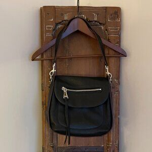 Aimee Kestenberg Vera Convertible Shoulder Crossbody Bag - Black leather